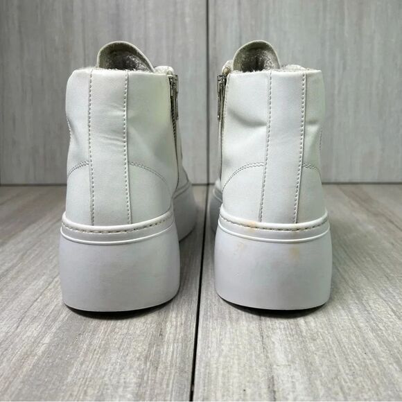 P448 Star Gea Leather Lace Up Chunky Sneaker Boot White Womens Size 7 EUR 37 - Picture 7 of 10